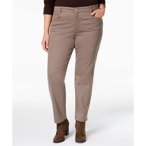 Style & Co. Denim - 18W 24W Style & Co Light Brown Slim Leg Jeans Plus